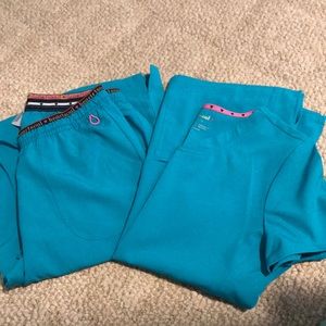 Teal Scrub Bottoms size small